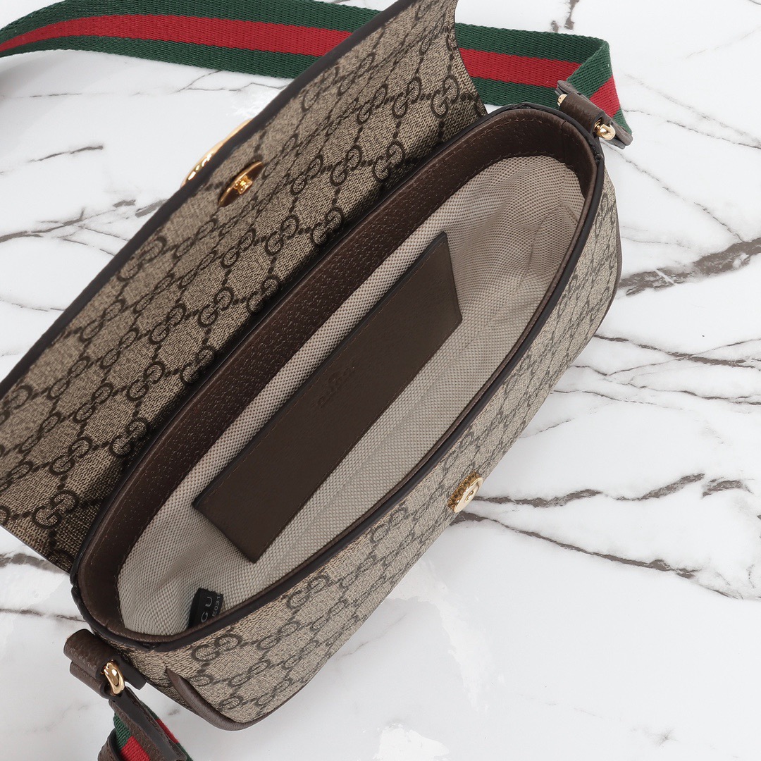 Gucci Ophidia Pochette in Beige and ebony Supreme - Image 9