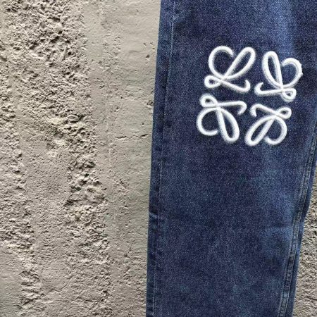 Loewe Anagram Baggy Jeans in Denim Blue - Image 7