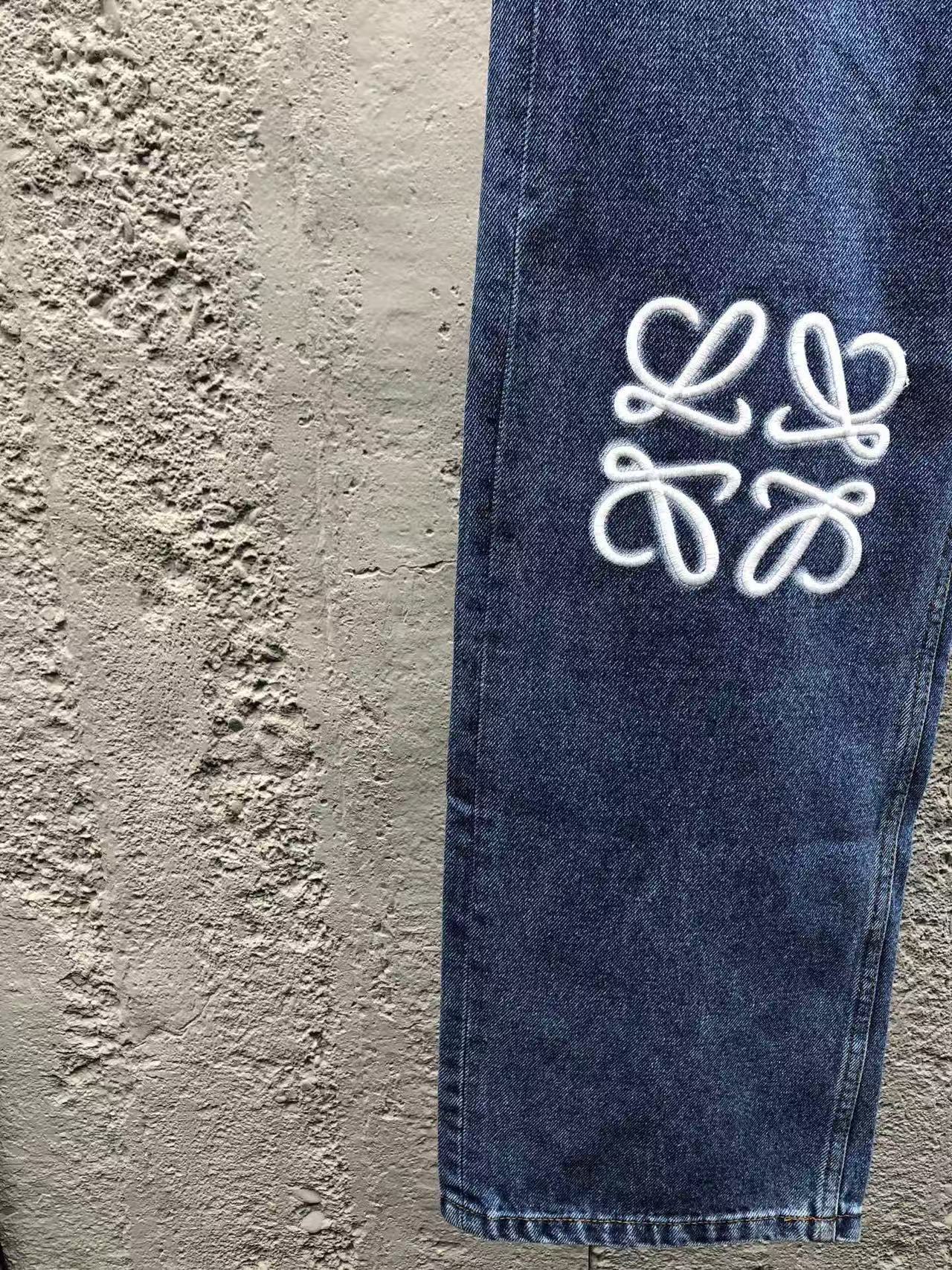 Loewe Anagram Baggy Jeans in Denim Blue - Image 7