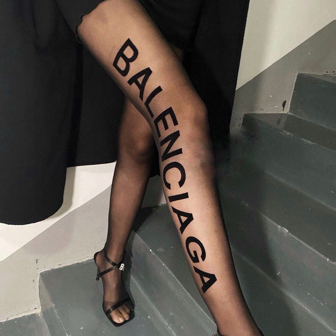 Balenciaga flocked letter stockings - Image 1