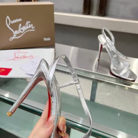 Christian Louboutin Rosalie Heels Silver - Image 5