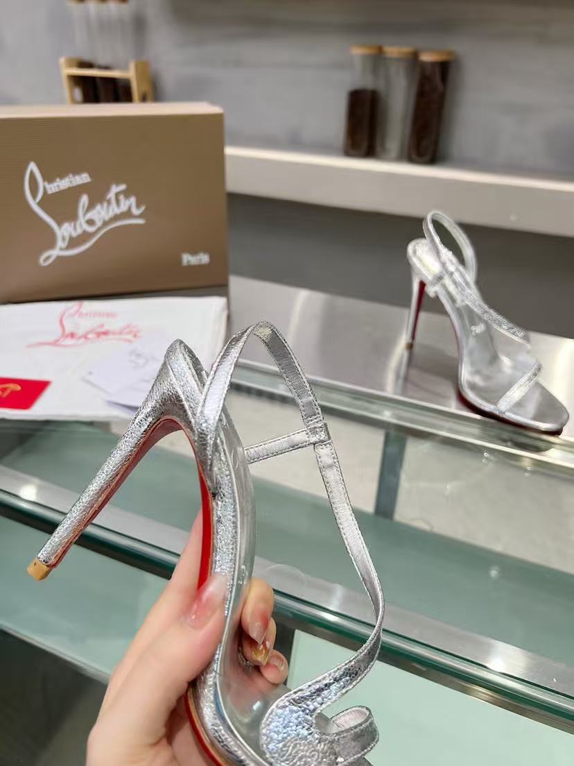 Christian Louboutin Rosalie Heels Silver - Image 5