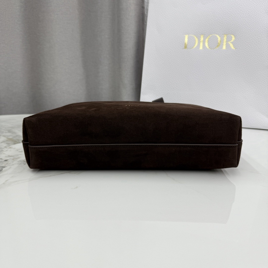 Dior Medium Diorly Bag Chocolate Suede - Image 7