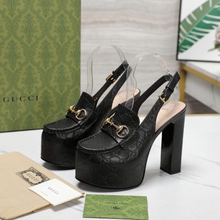 Gucci Horsebit Loafer 135MM Platform Slingback Pumps - Image 6