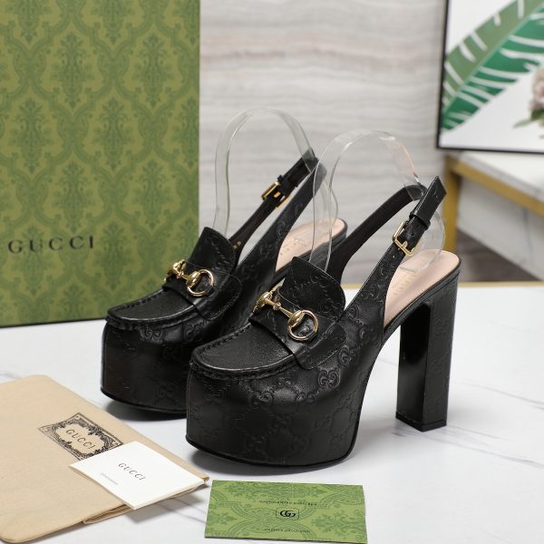 Gucci Horsebit Loafer 135MM Platform Slingback Pumps