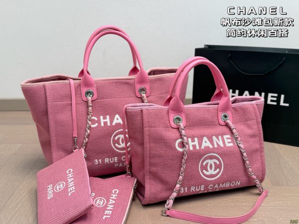 Chanel Canvas Beach Bag