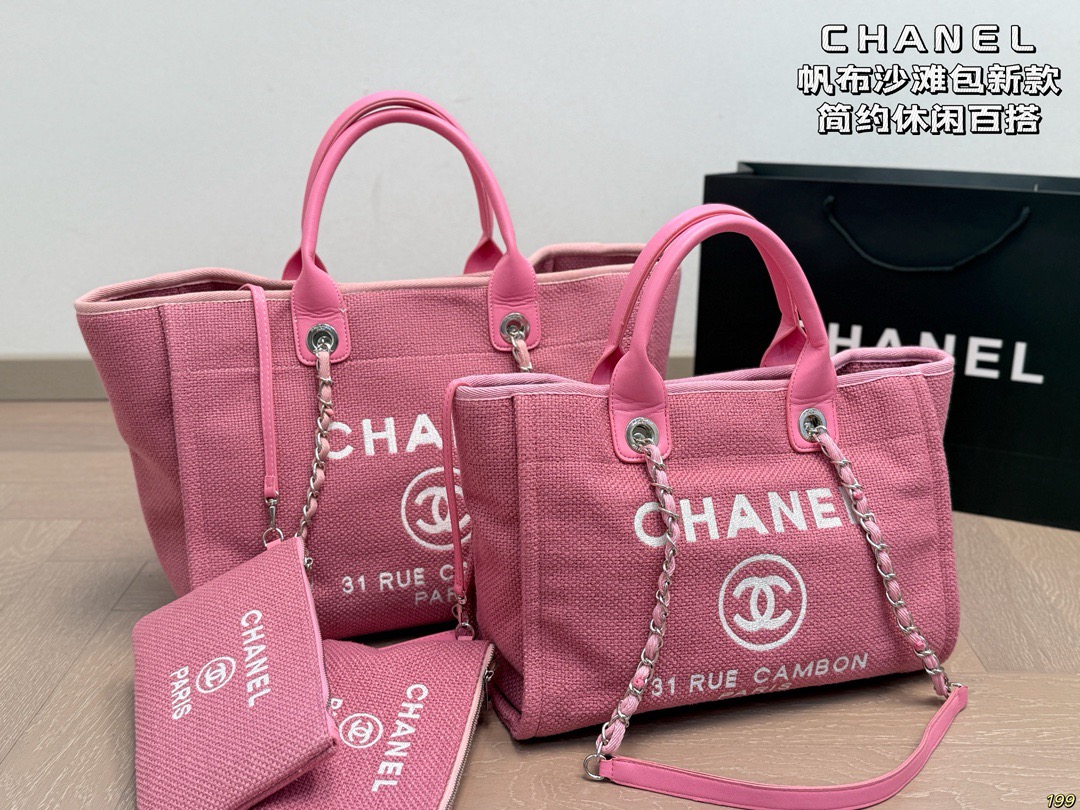 Chanel Canvas Beach Bag - Image 3