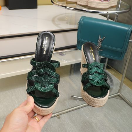 YSL Braided Wedge Sandals - Image 3
