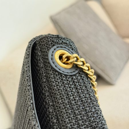 Saint Laurent Nero Raffia Kate Shoulder Bag - Image 6