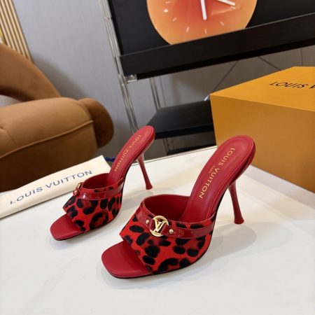 LV High-Heeled Slippers - Image 5