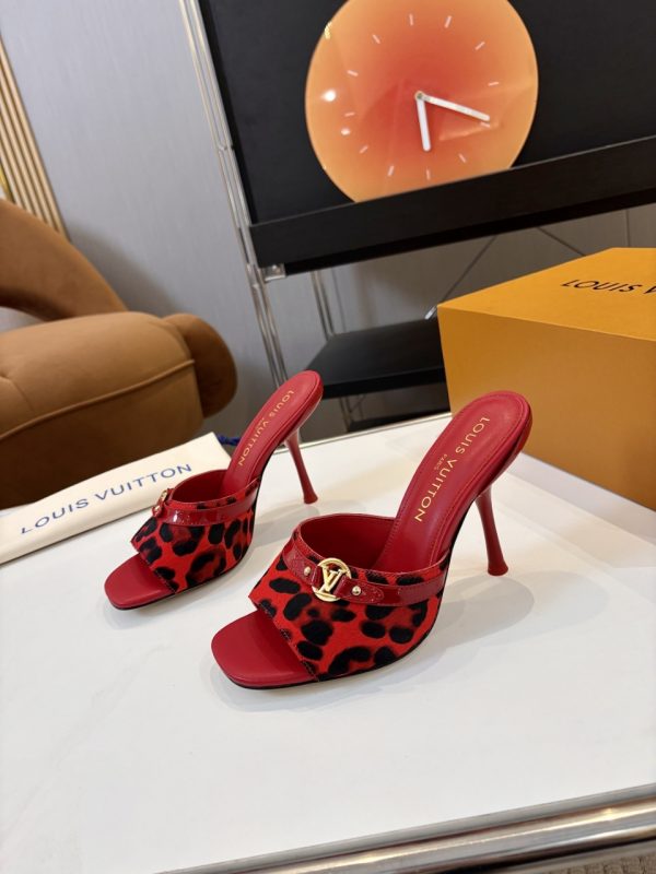 LV High-Heeled Slippers