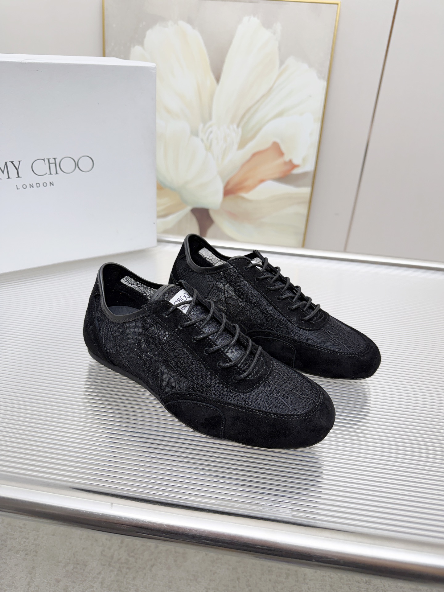 Jimmy Choo Sunny F Lace Sneakers - Image 5