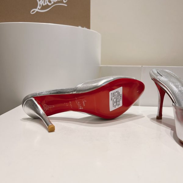 Christian Louboutin Me Dolly Silver Mules