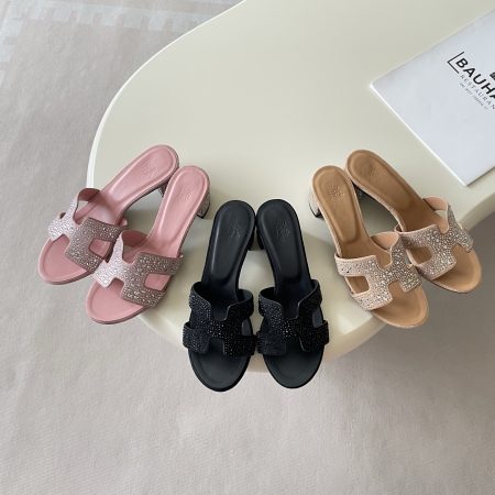 Hermès Rhinestone High-Heel Sandals - Image 2