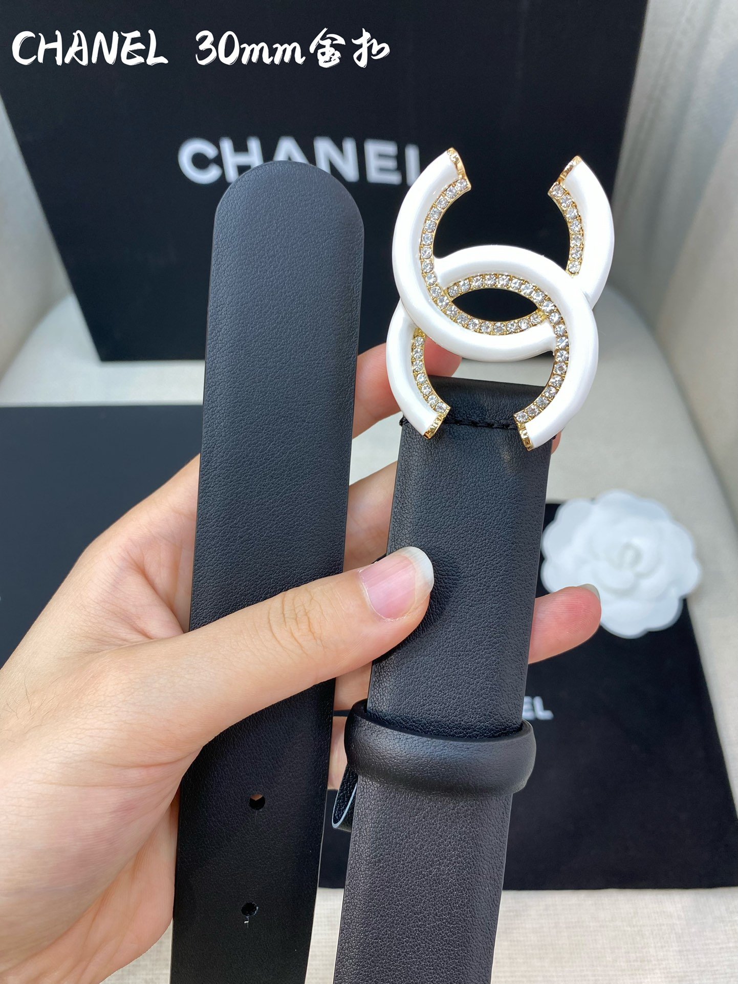 Chanel Belt With Double C Buckle Black Women Belt 30MM - Image 6