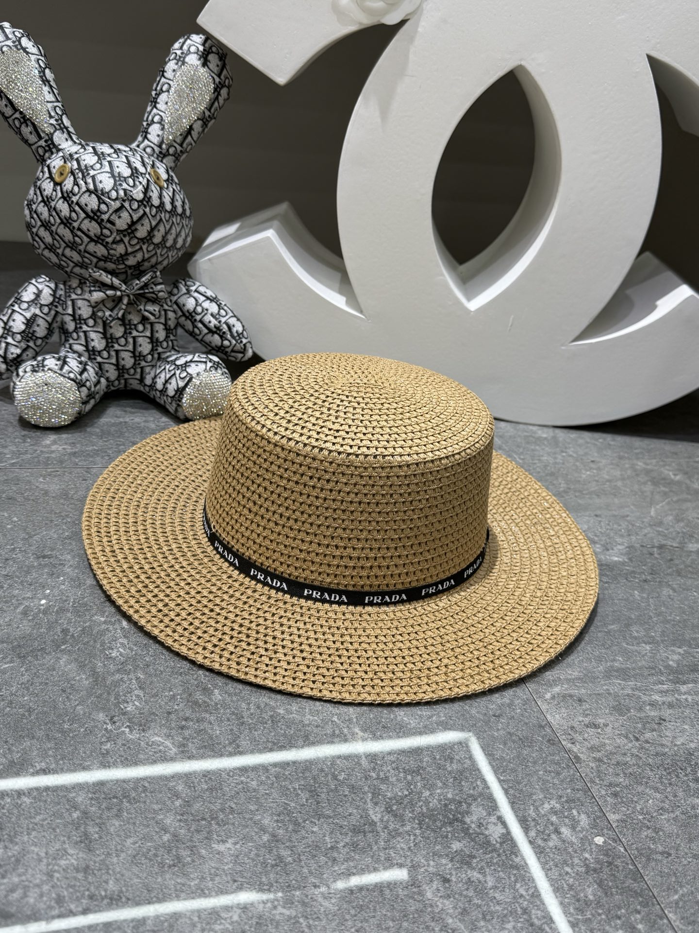 Prada Flat-Brimmed Straw Hat - Image 2