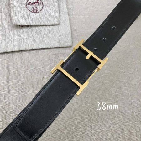 Hermes H Belt Buckle & Reversible Black For Women, Women Belt 380MM - Image 9