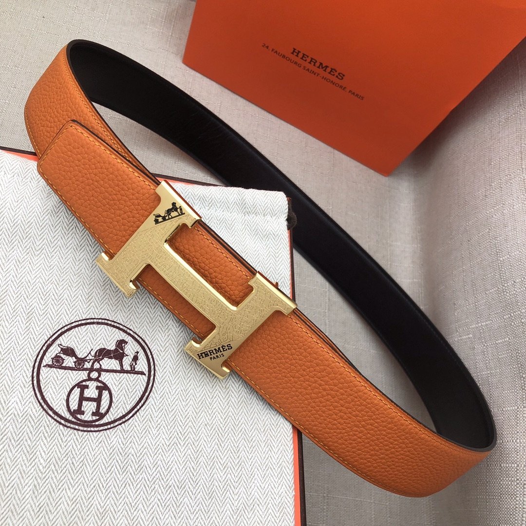 Hermes H Belt Buckle & Reversible Brown For Women, Women Belt 380MM - Image 1