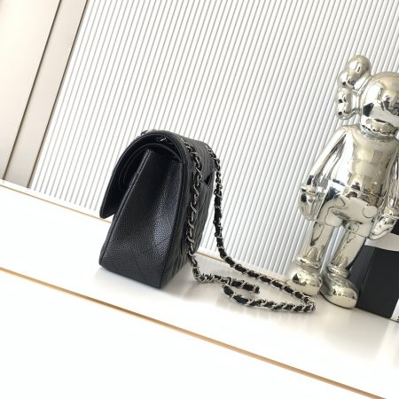 Chanel Black Calfskin Medium Classic Double Flap Shoulder Bag -Top Quality - Image 2