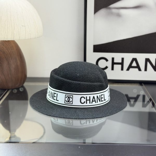 Chanel Flat-Brimmed Straw Hat
