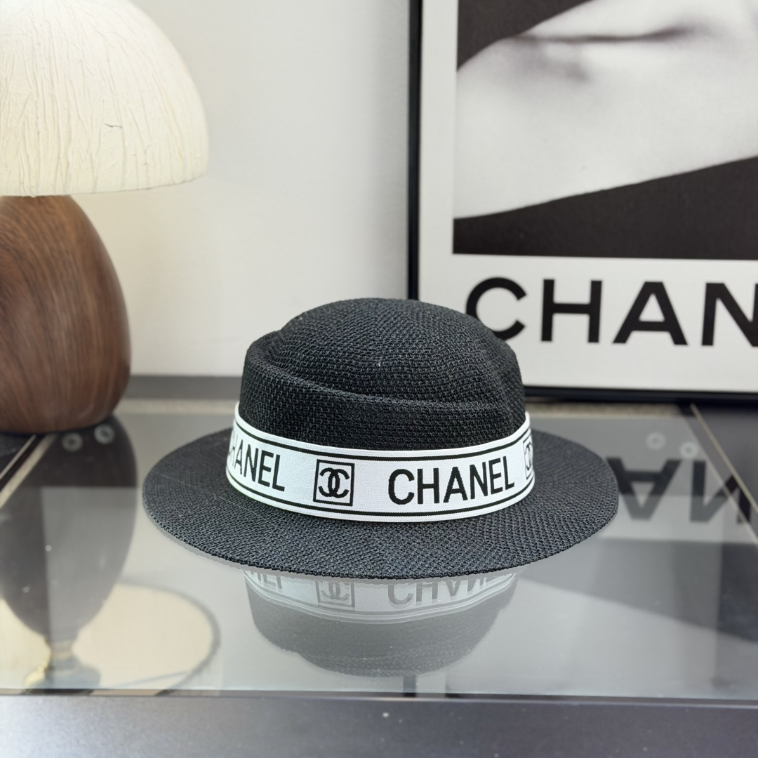 Chanel Flat-Brimmed Straw Hat - Image 5