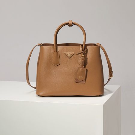 Prada Saffiano LeatherDouble Handle Medium Tote Bag - Image 4