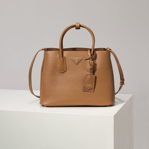 Prada Saffiano LeatherDouble Handle Medium Tote Bag