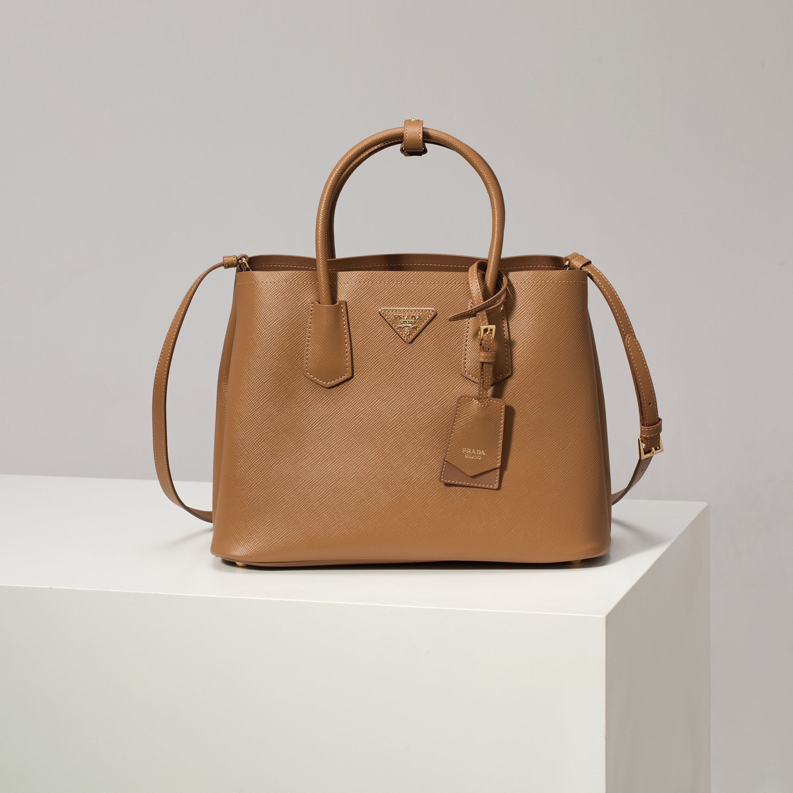 Prada Saffiano LeatherDouble Handle Medium Tote Bag - Image 4
