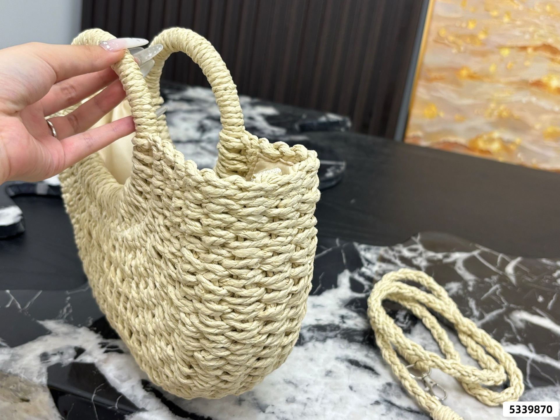 Loewe Anagram Basket Woven Shopping Bag - Image 8