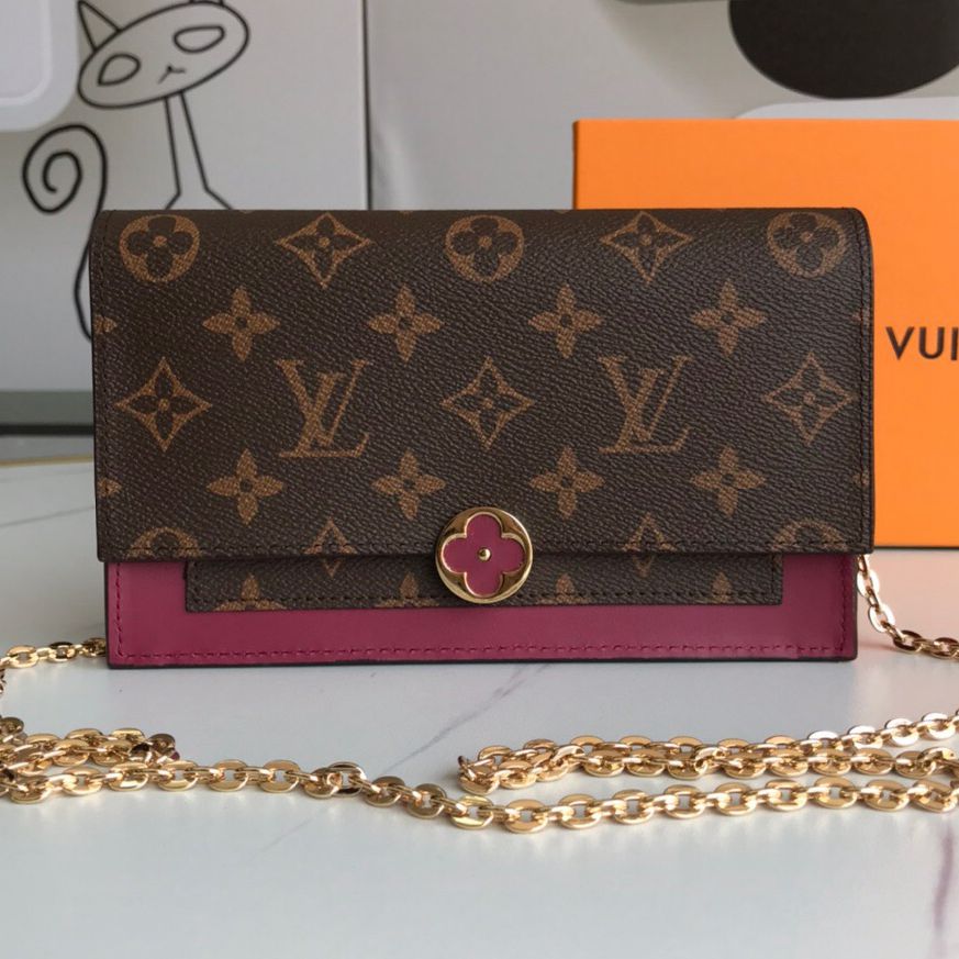 LV Flore Chain Wallet - Image 6