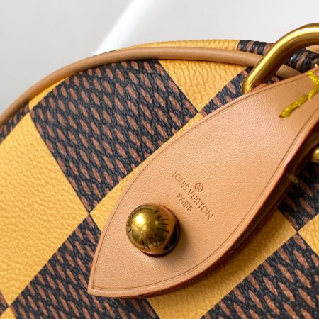 LV Damier Pop Speedy Bandoulière 25 Bag Jaune Mat - Image 6
