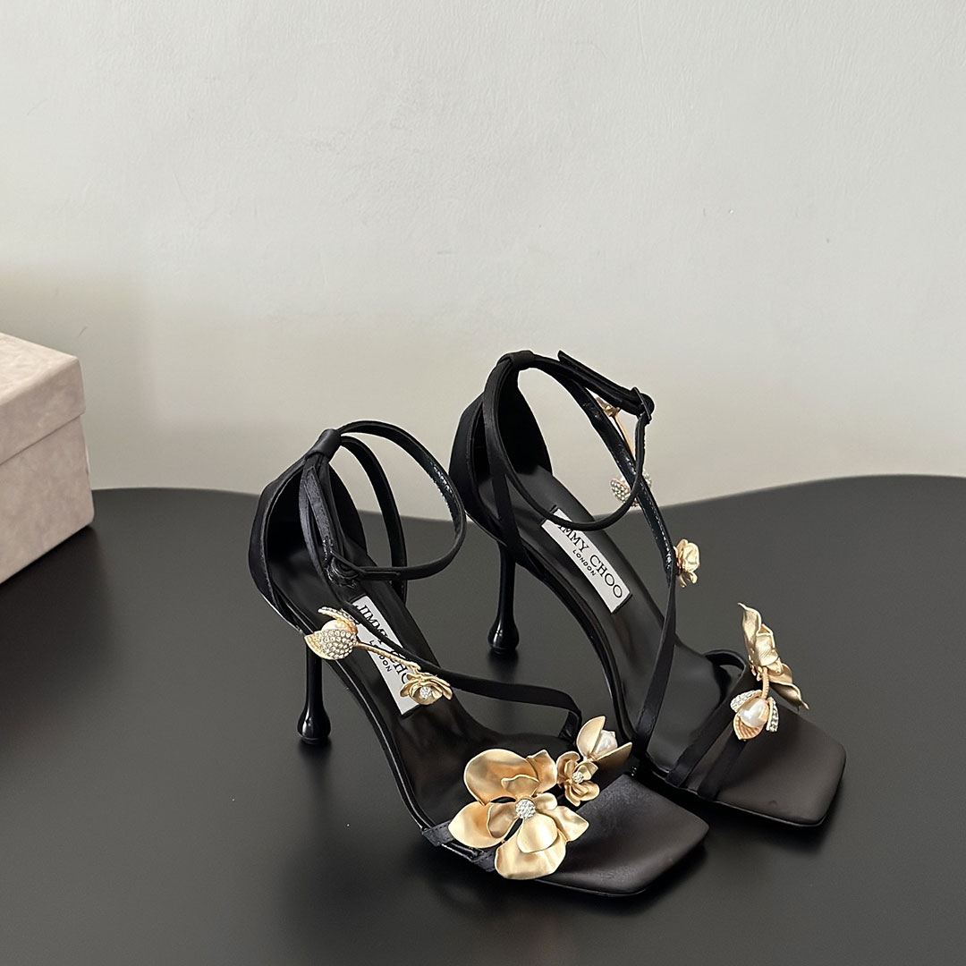 Jimmy Choo Leather Line Strap   Sandals Slide 9.5CM - Image 2