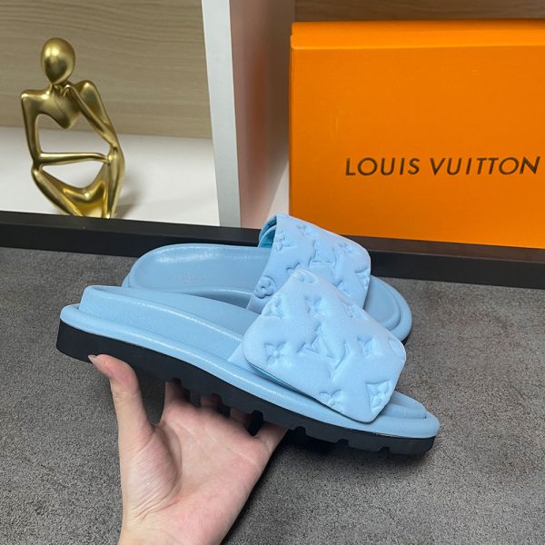 LV Pool Pillow Fabric Flat Slide  Sandals