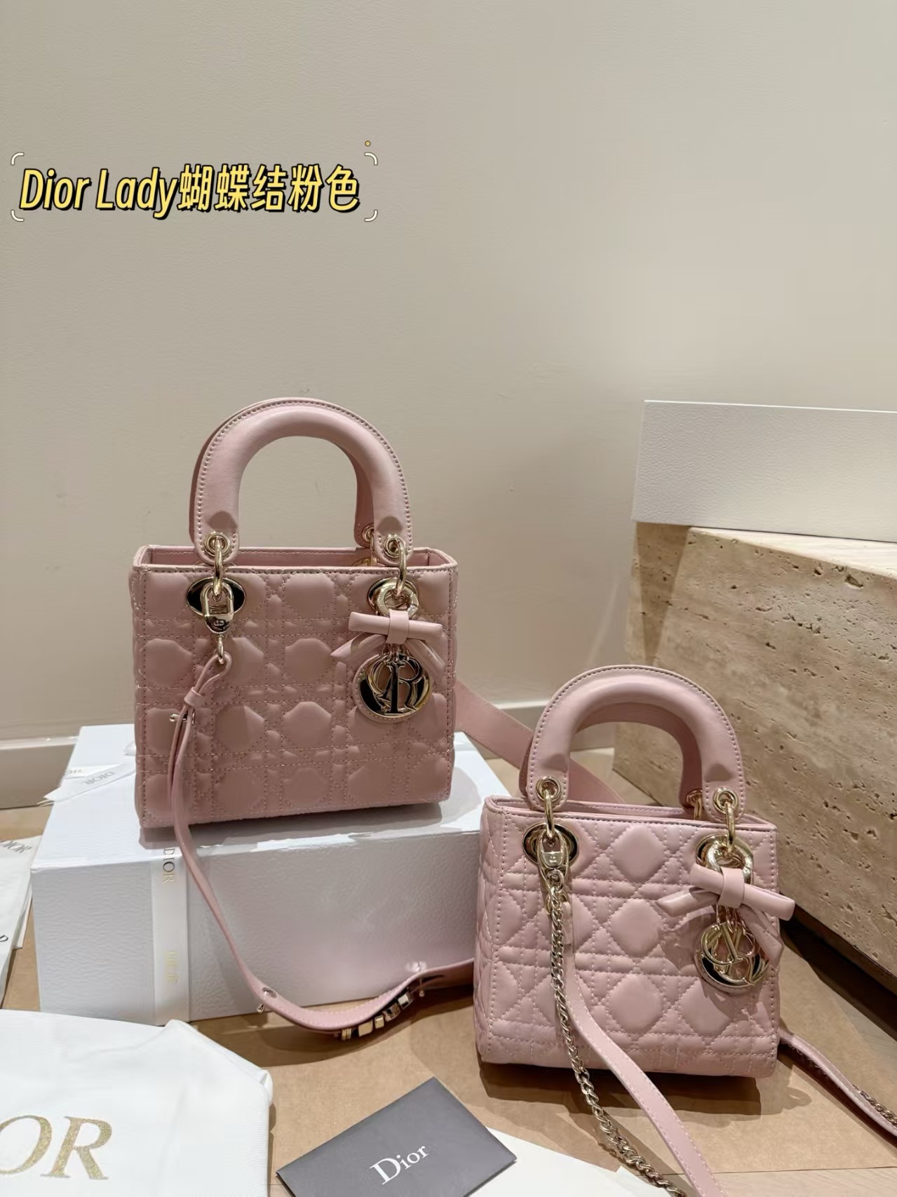 Dior Small & Micro Lady Dior My ABC Dior Bag with bow - Image 8