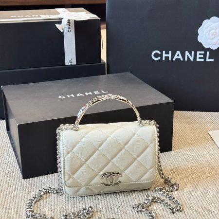 Chanel Mini Quilted Top Handle Flap Bag - Image 2