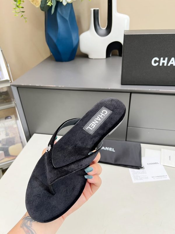 Chanel Crystal CC Thong Sandals