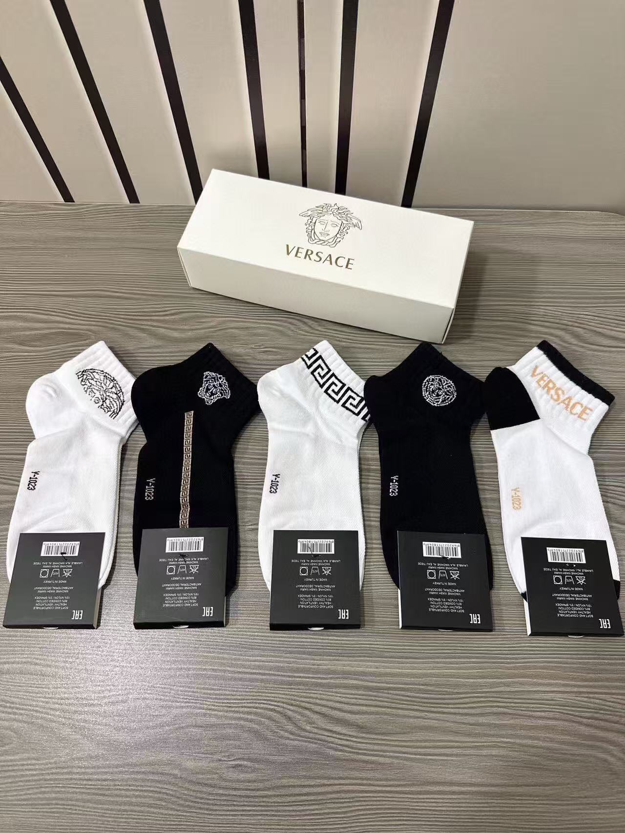 Versace Ankle Socks [5 pairs per box] - Image 1