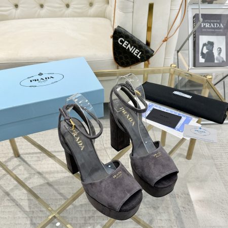 Prada Buckle Square-Heel Sandals - Image 5