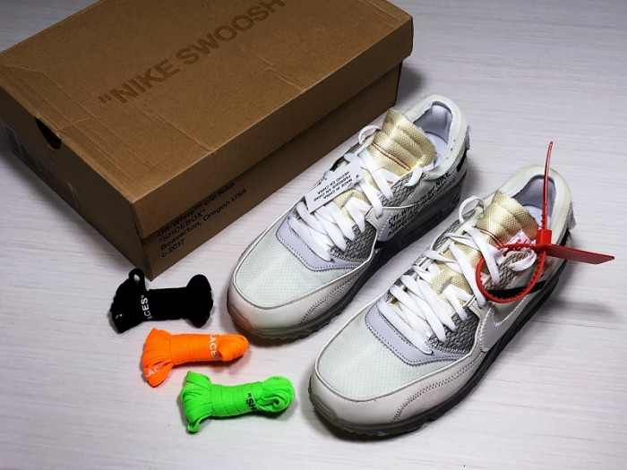 OFF-WHITE x Nike Air Max 90 Sail Muslin Virgil Abloh AA7293-100 - Image 26