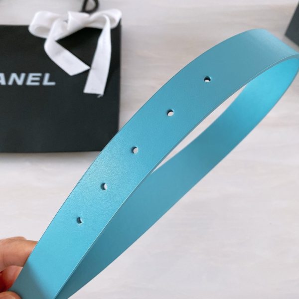 Chanel Belt With Ribbon Buckle Blue Women Belt 30MM