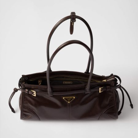 Prada Tote Bag Brown Soft-Lux Handbag Top Quality