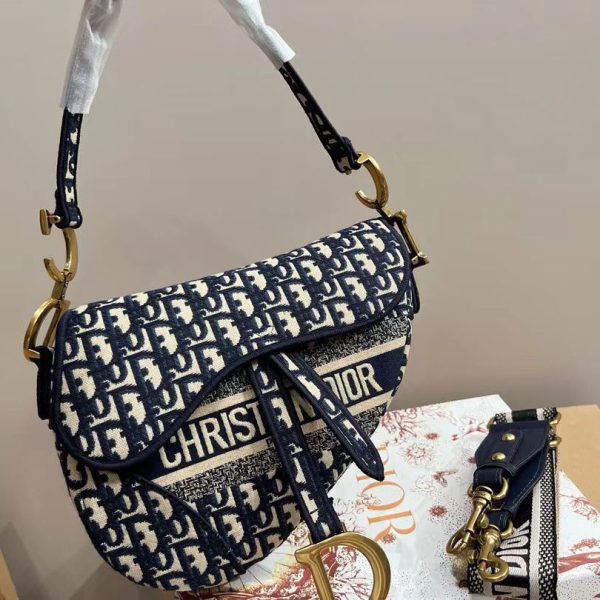 Dior Saddle Bag Oblique Embroidered