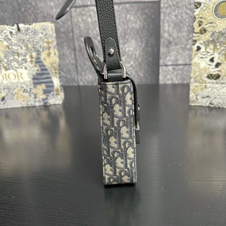 Dior Oblique GrainedCalfskin Vertical Saddle Bag - Image 9