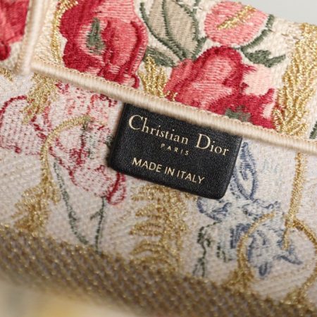 Dior Book Tote Natural Multicolor Raffia Embroidered With Dior Petites Fleurs - Image 2