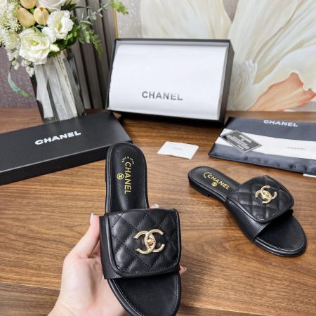 Chanel Quilted CC Slides - Image 8
