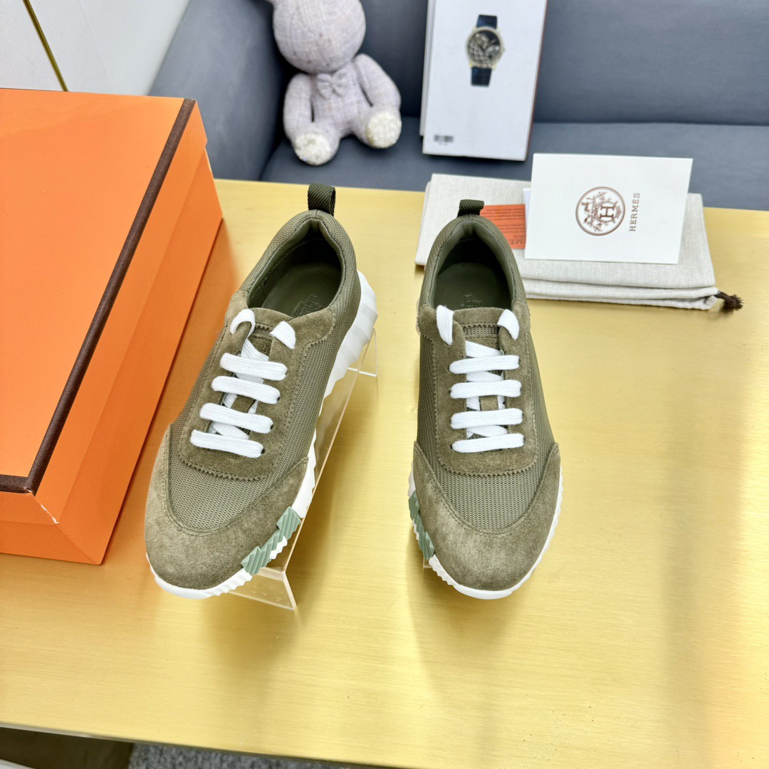 HERMES Air Mesh Suede Goatskin Bouncing Sneakers - Image 2