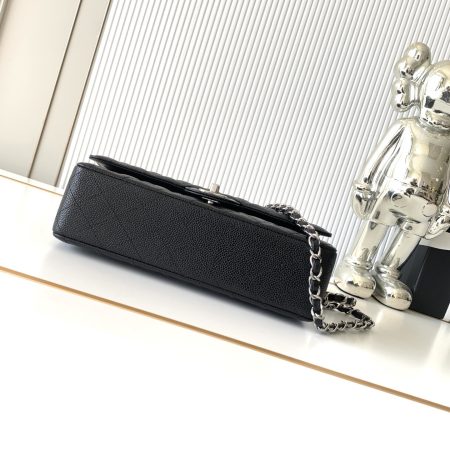 Chanel Black Calfskin Medium Classic Double Flap Shoulder Bag -Top Quality - Image 4