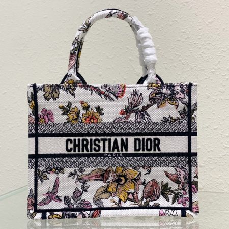 Dior Book Tote Small White Multicolor Dior Jardin Botanique Embroidery - Image 1