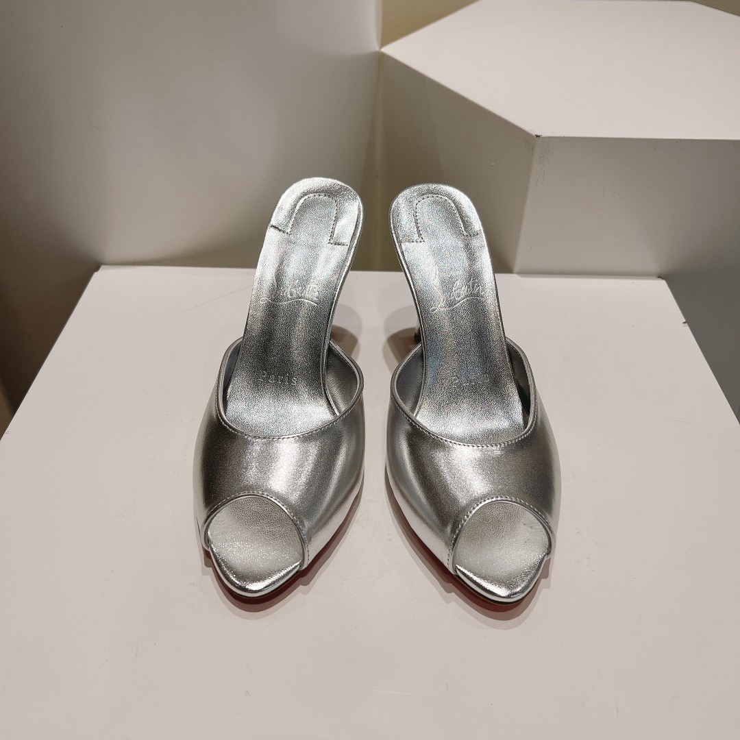 Christian Louboutin Me Dolly Silver Mules - Image 2