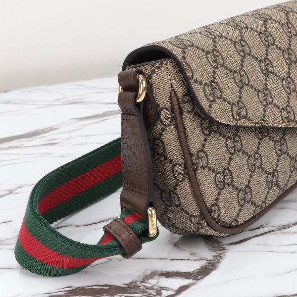 Gucci Ophidia Pochette in Beige and ebony Supreme